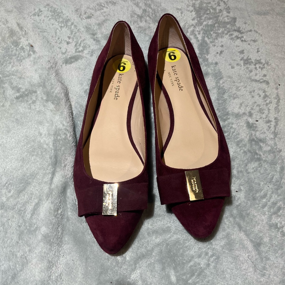 Kate Spade Deep Red Suede Loafers